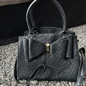 Sophisticated Black Bow Satchel